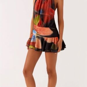 PEPPERMAYO Colorful Halter Mini Dress